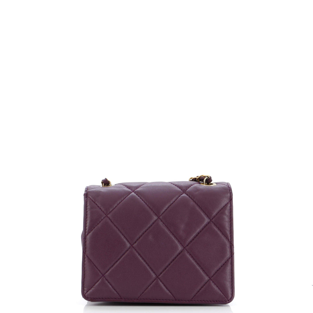 Resin CC Flap Bag Quilted Calfskin Mini