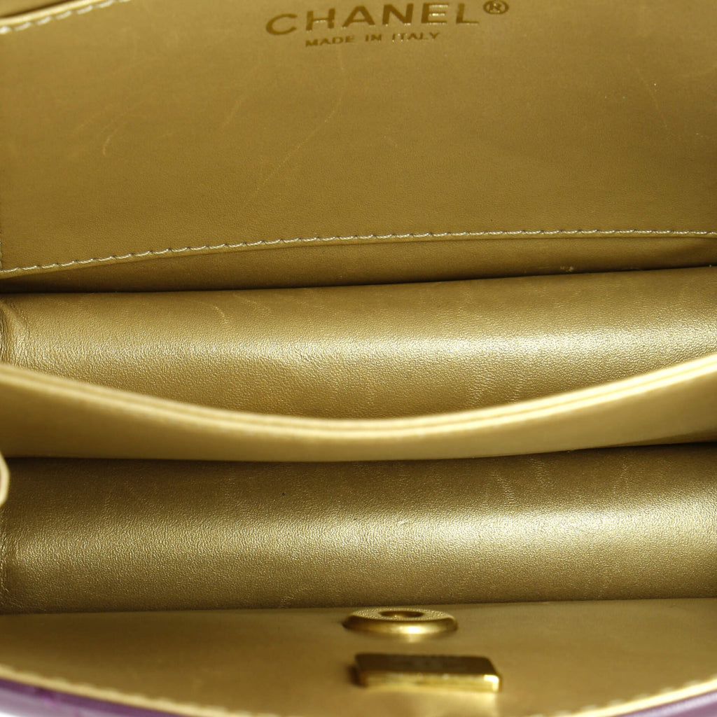 Resin CC Flap Bag Quilted Calfskin Mini