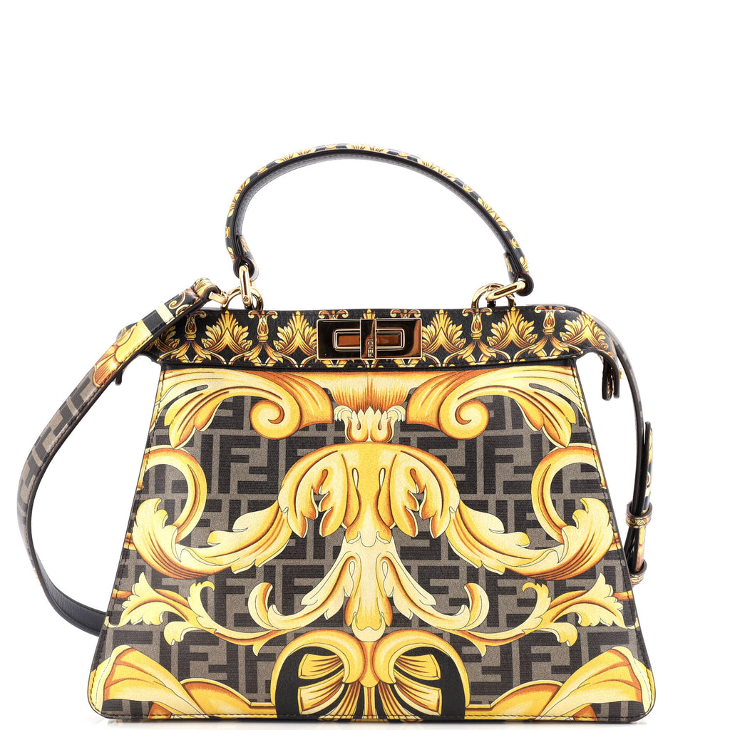 x Versace Fendace ISeeU Peekaboo Bag Printed Laminated Leather Medium