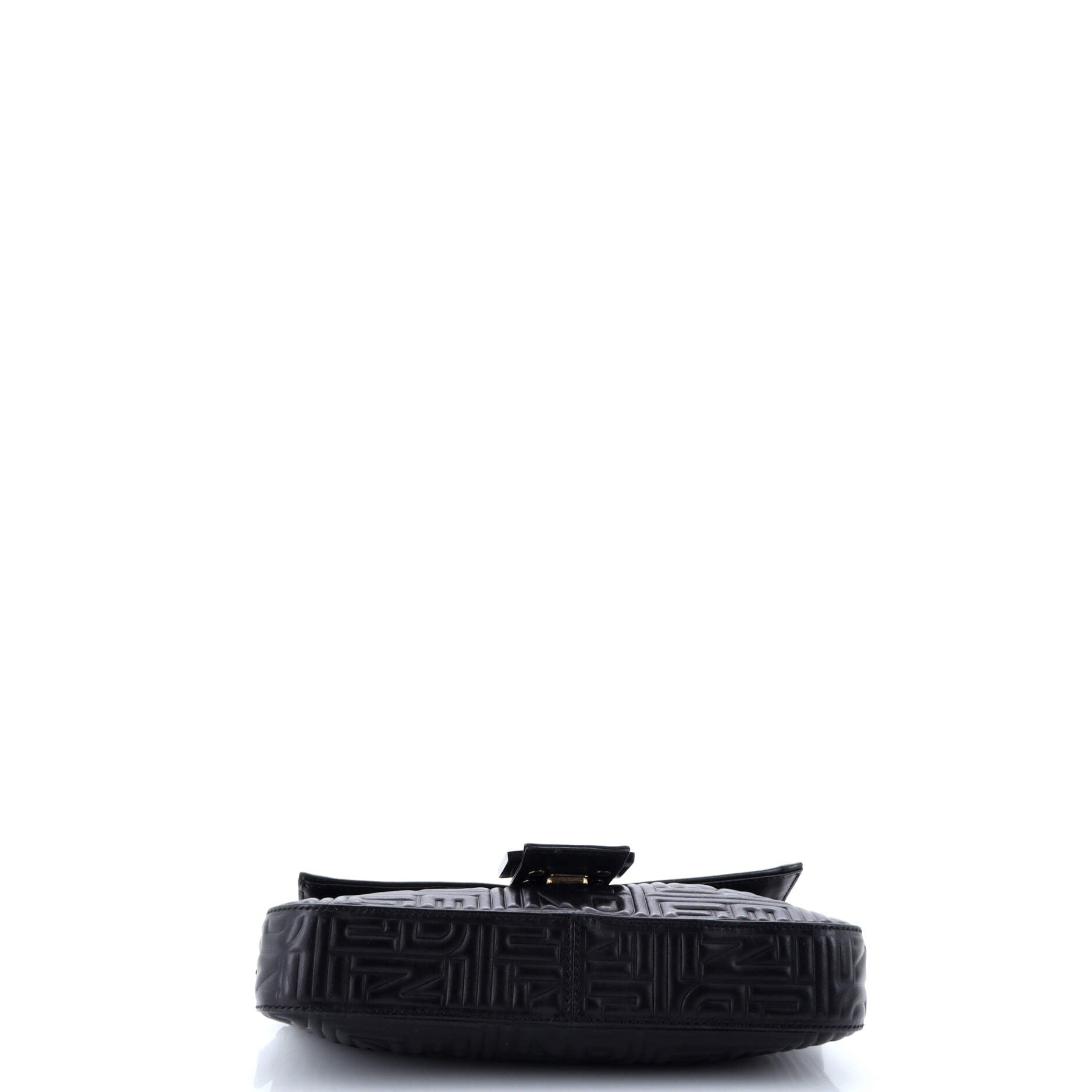 Baguette Bag Logo Embossed Leather Small
