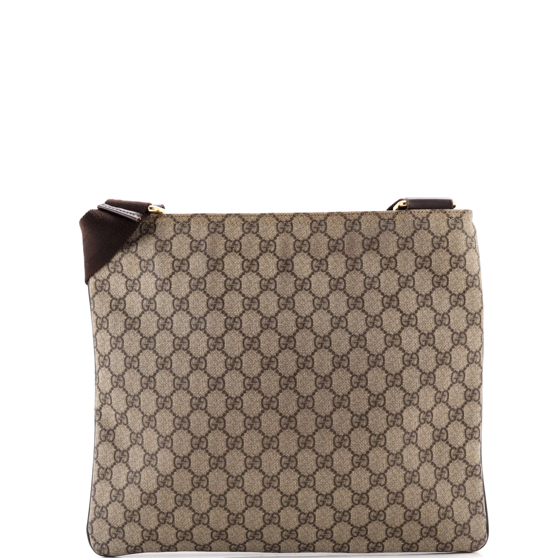 Zip Top Messenger Bag GG Coated Canvas Large