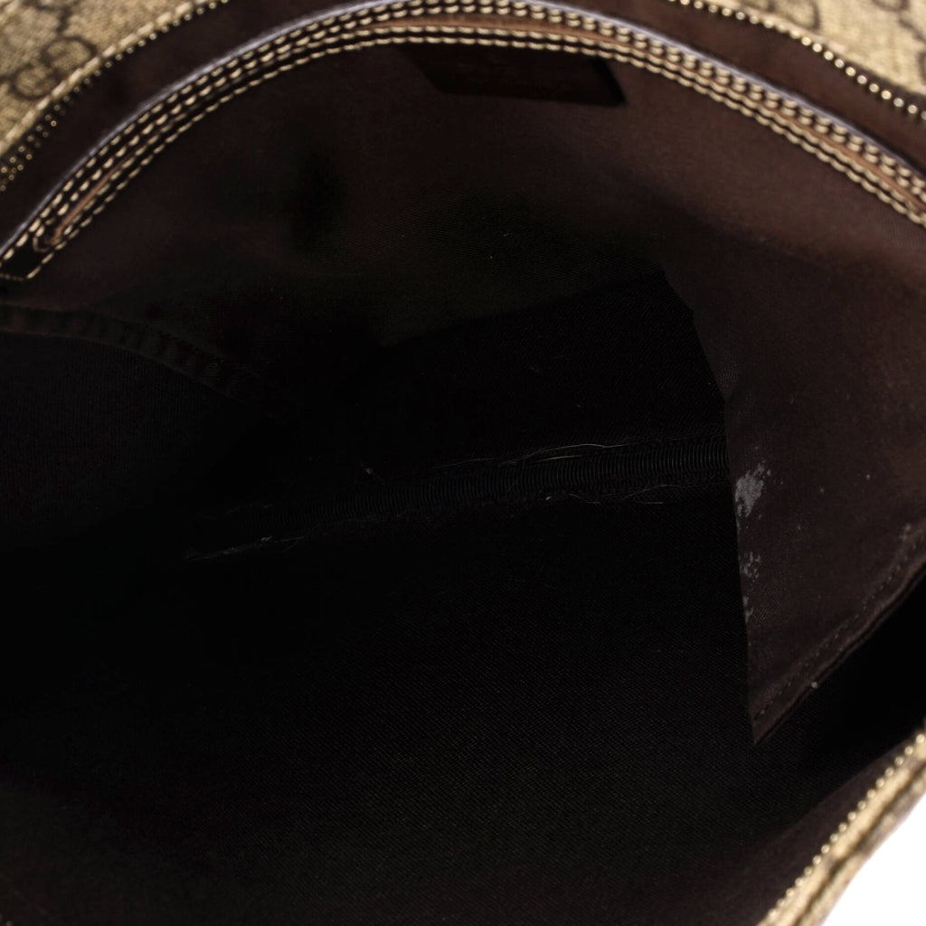 Zip Top Messenger Bag GG Coated Canvas Large