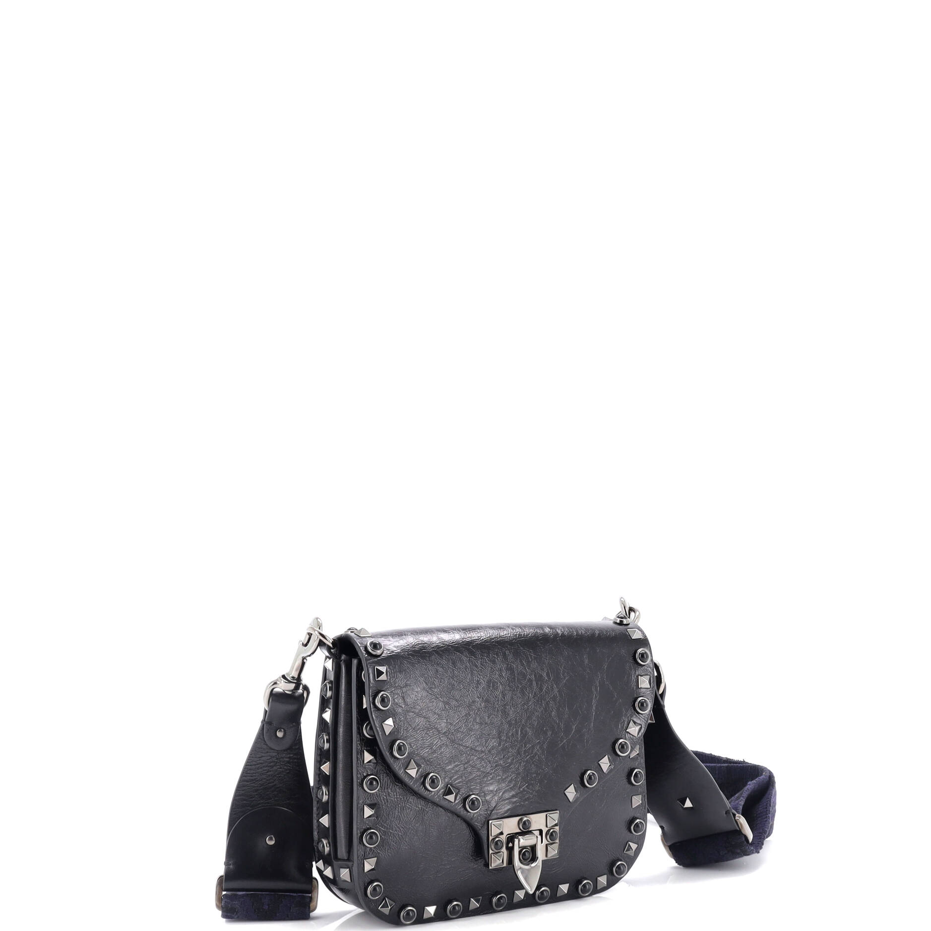 Rolling Rockstud Crossbody Bag Leather with Cabochons Small