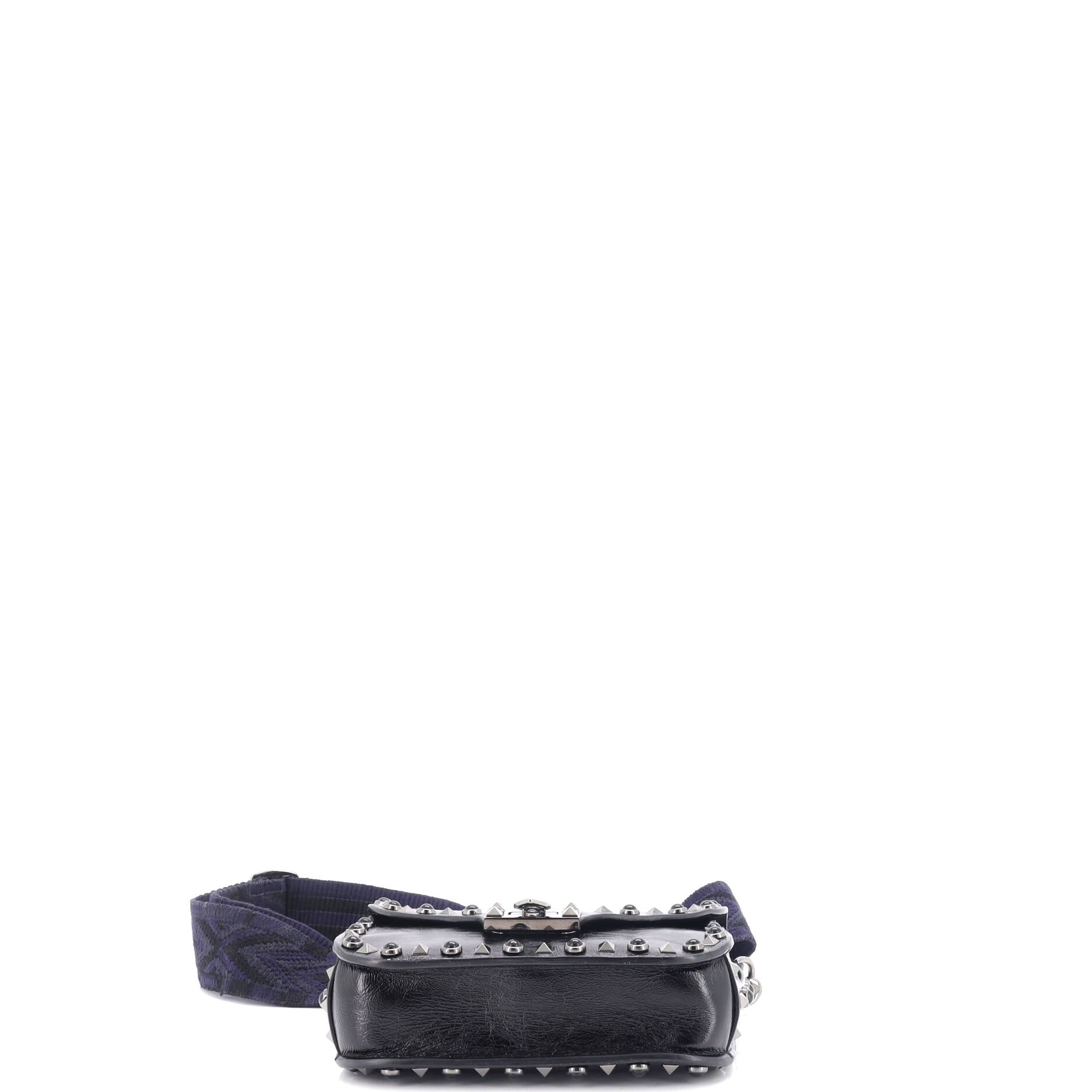 Rolling Rockstud Crossbody Bag Leather with Cabochons Small