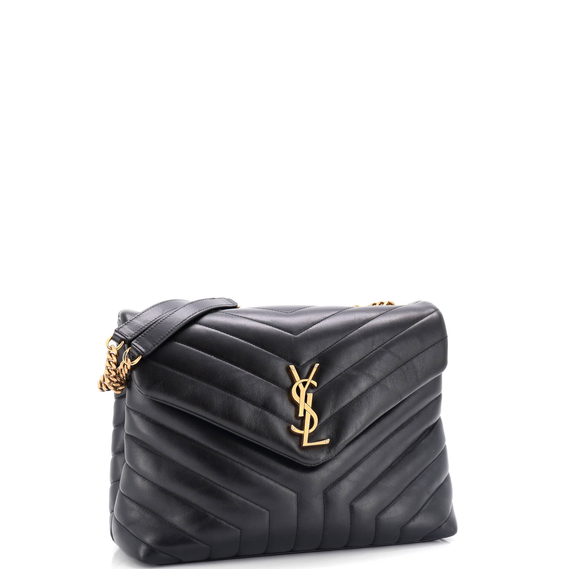 Loulou Shoulder Bag Matelasse Chevron Leather Medium