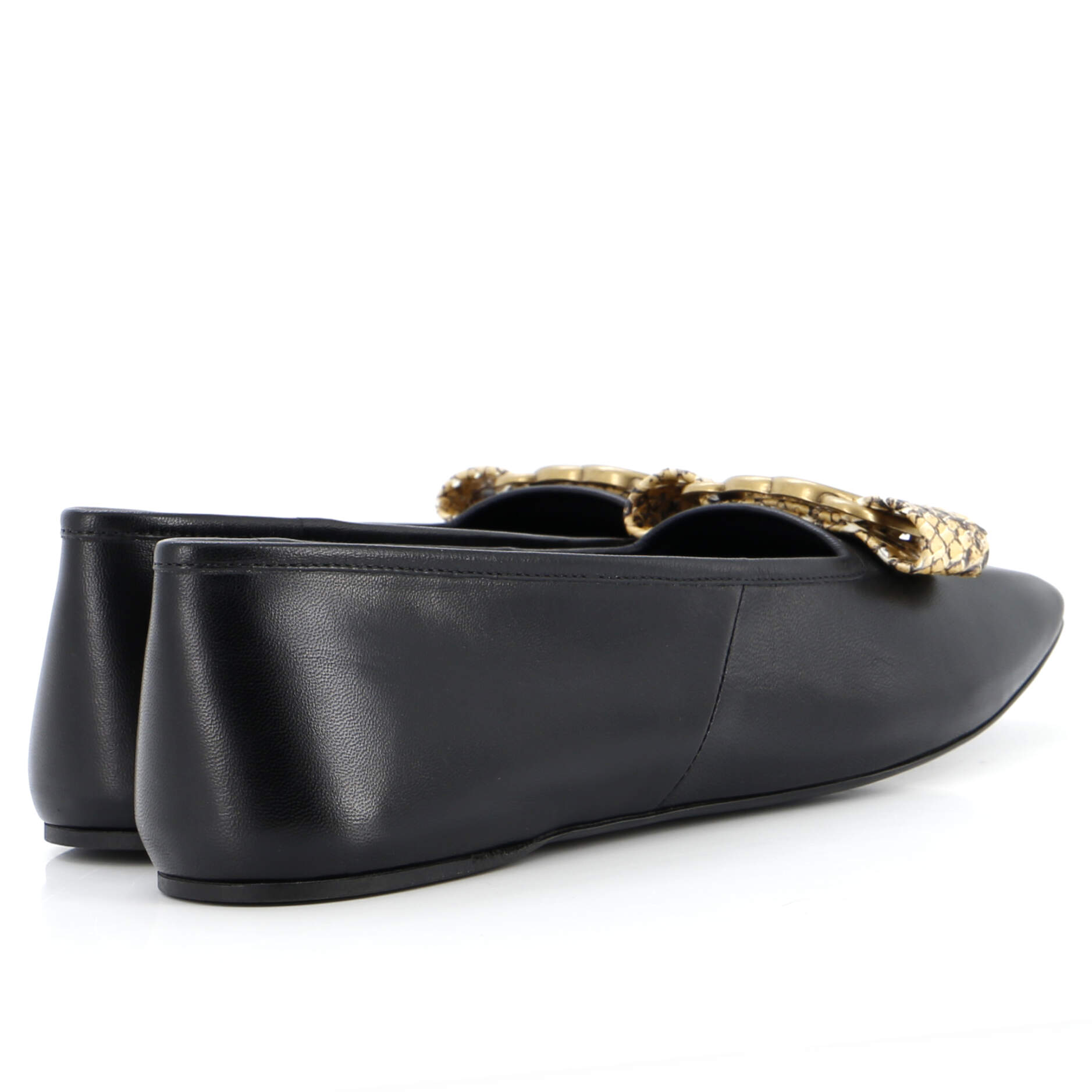 Women's Evi Interlocking G Ballet Flats Leather with Python