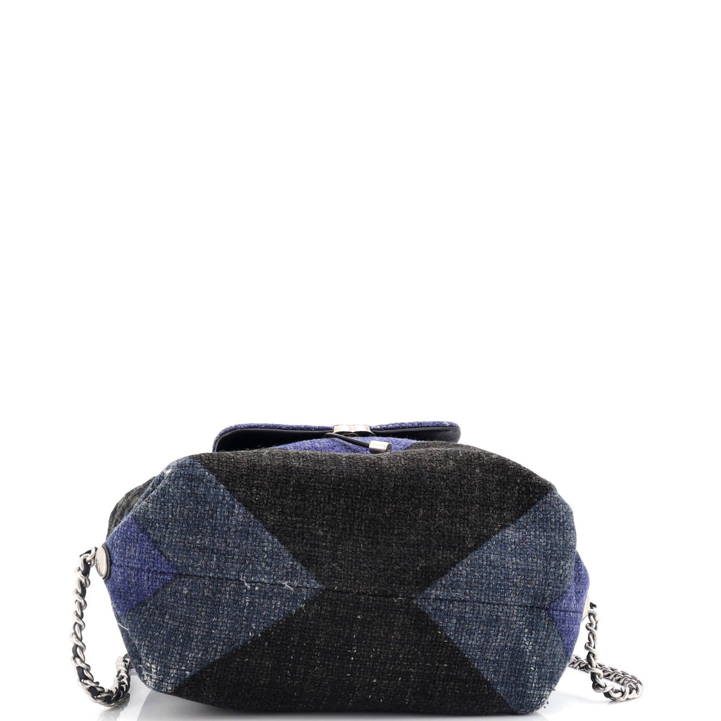Braided With Style Drawstring Backpack Chevron Canvas Medium