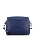 Triangle Logo Messenger Bag Embossed Saffiano Leather Small