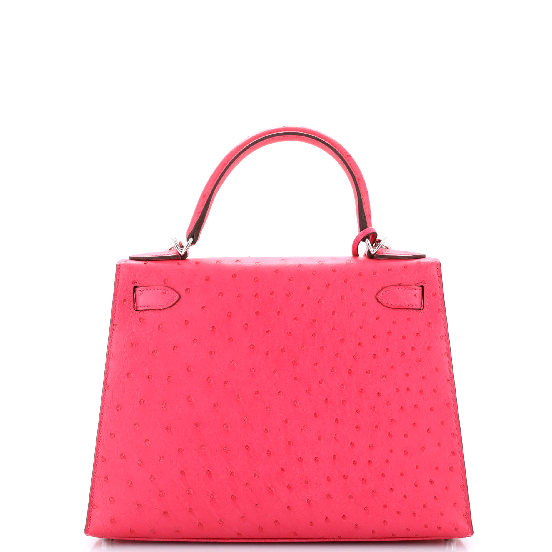 Kelly Handbag Rose Tyrien Ostrich with Palladium Hardware 28