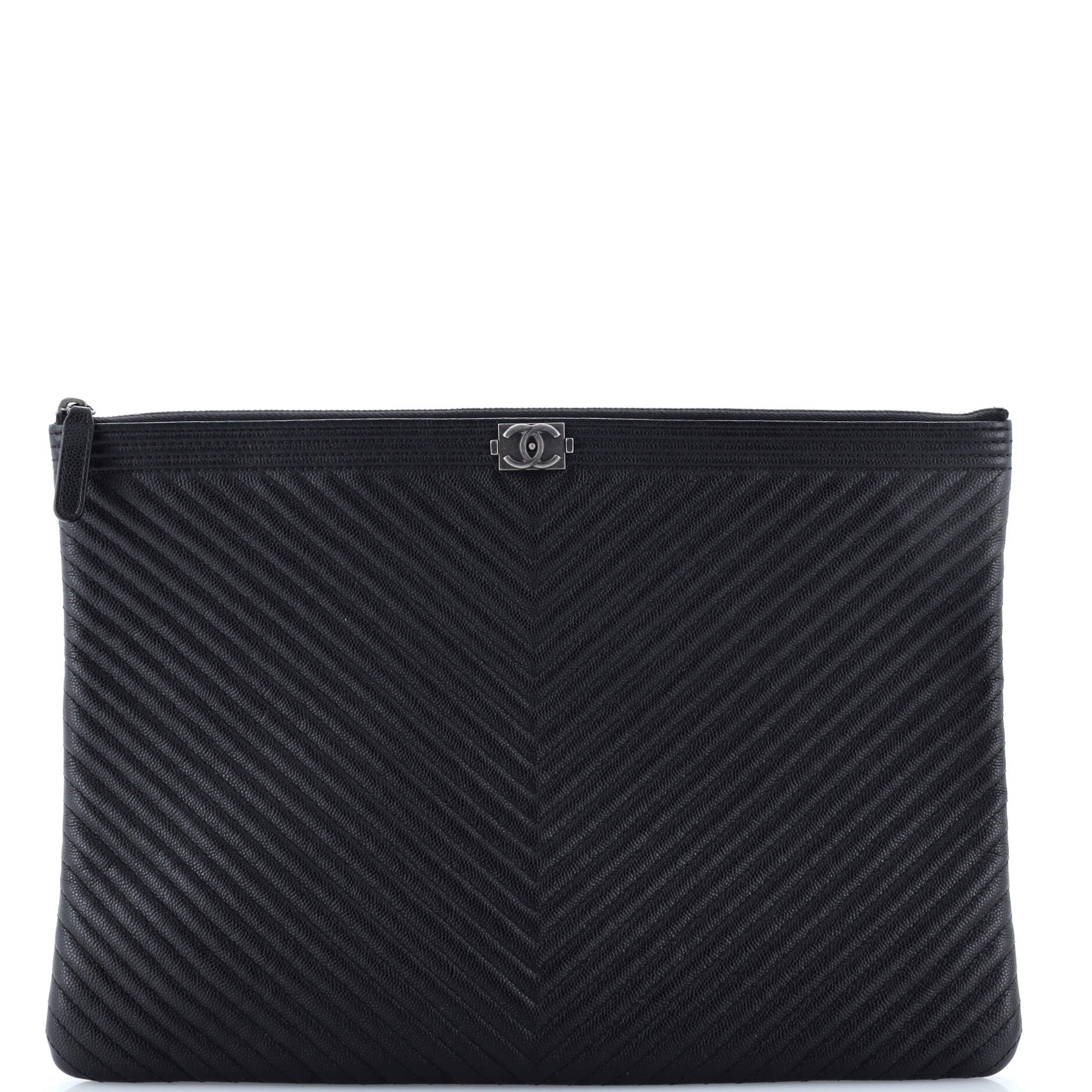 Boy O Case Clutch Chevron Lambskin Large