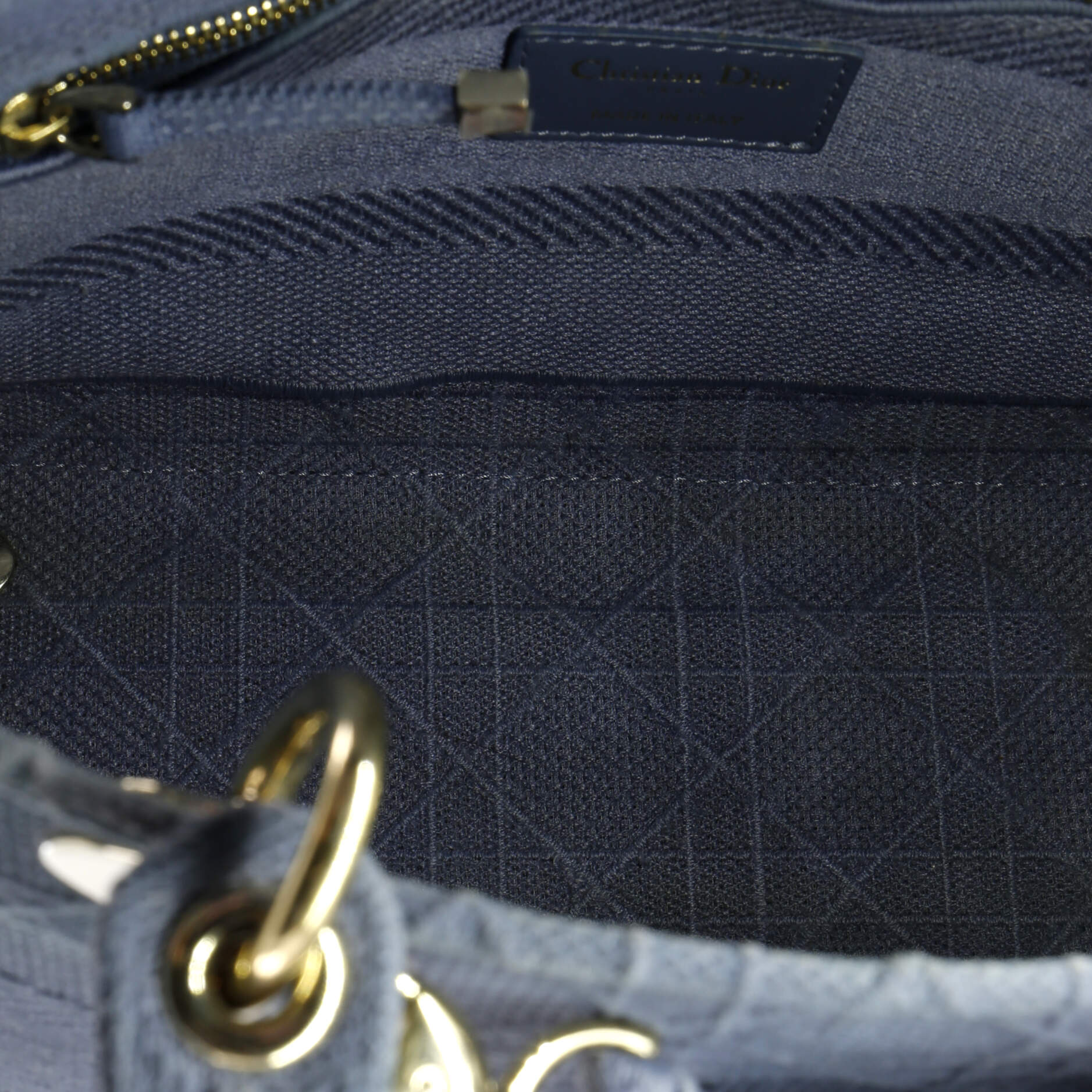 Lady D-Lite Bag Cannage Embroidered Canvas Medium