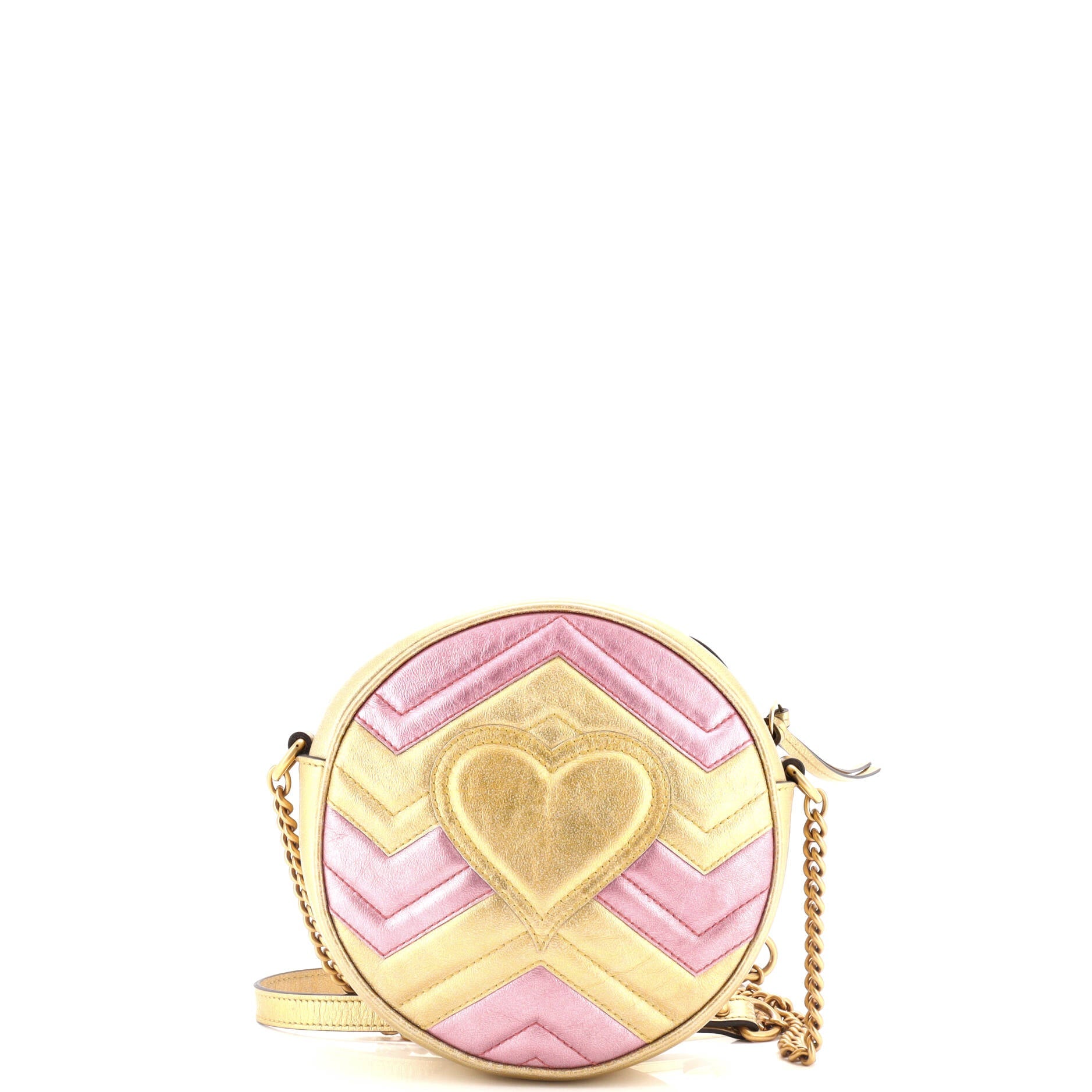 GG Marmont Round Shoulder Bag Matelasse Leather Mini