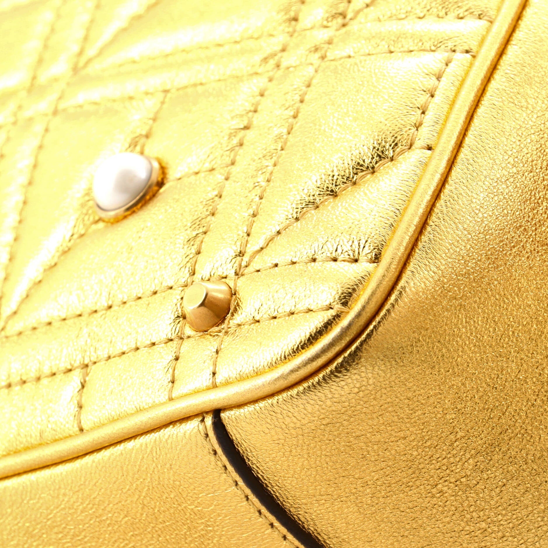 Pearly GG Marmont Flap Bag Embellished Matelasse Leather Mini
