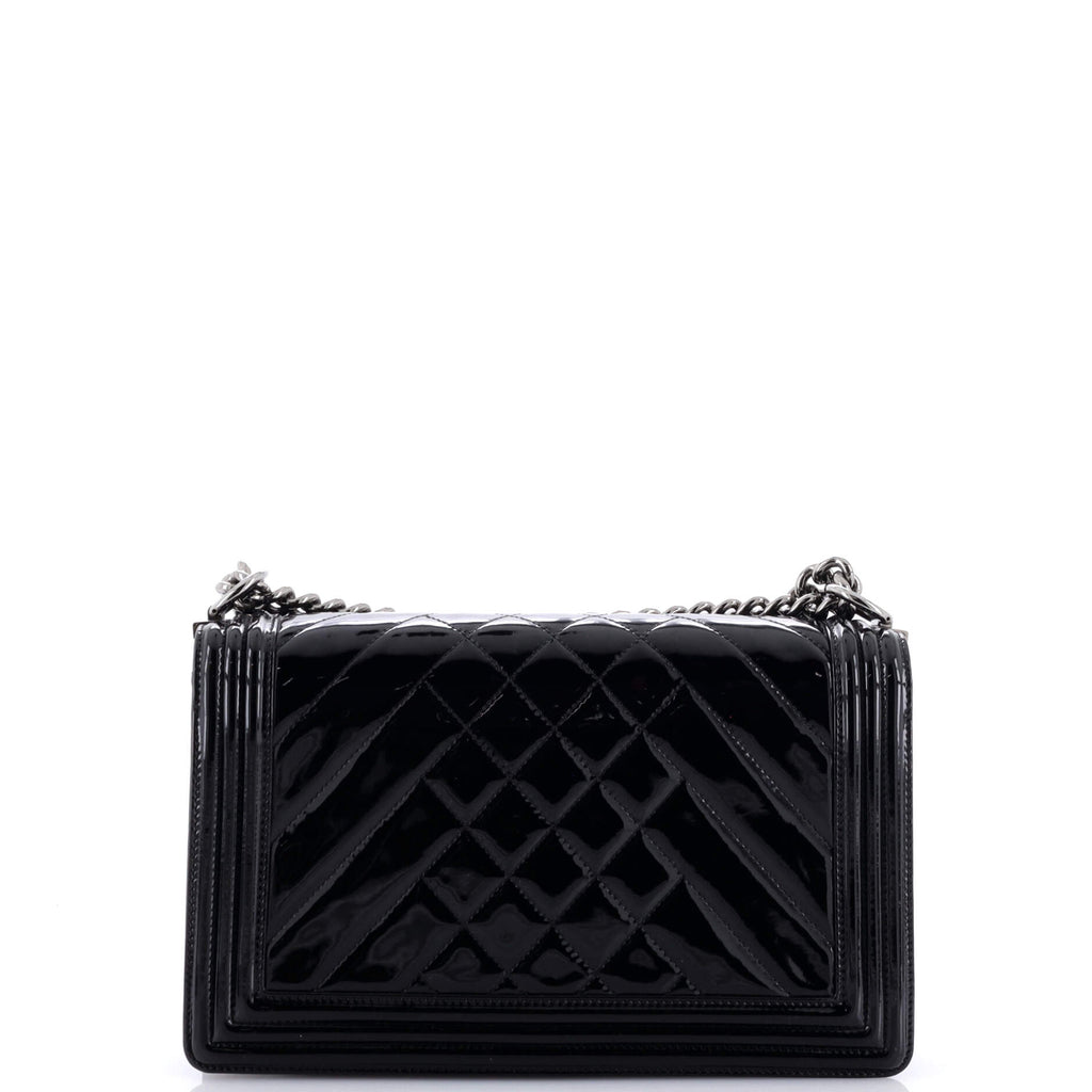 Boy Flap Bag Chevron Patent New Medium
