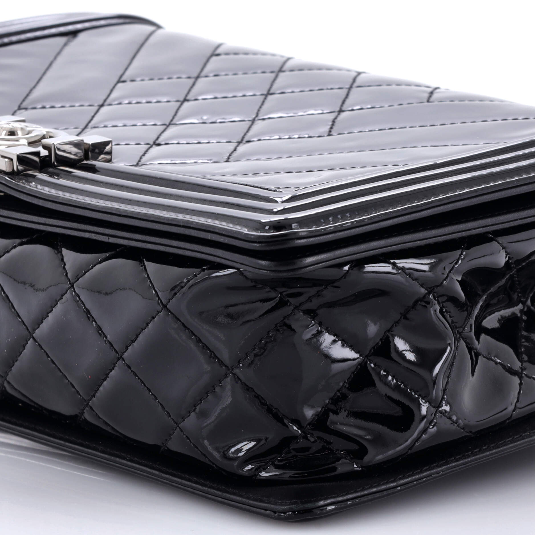Boy Flap Bag Chevron Patent New Medium