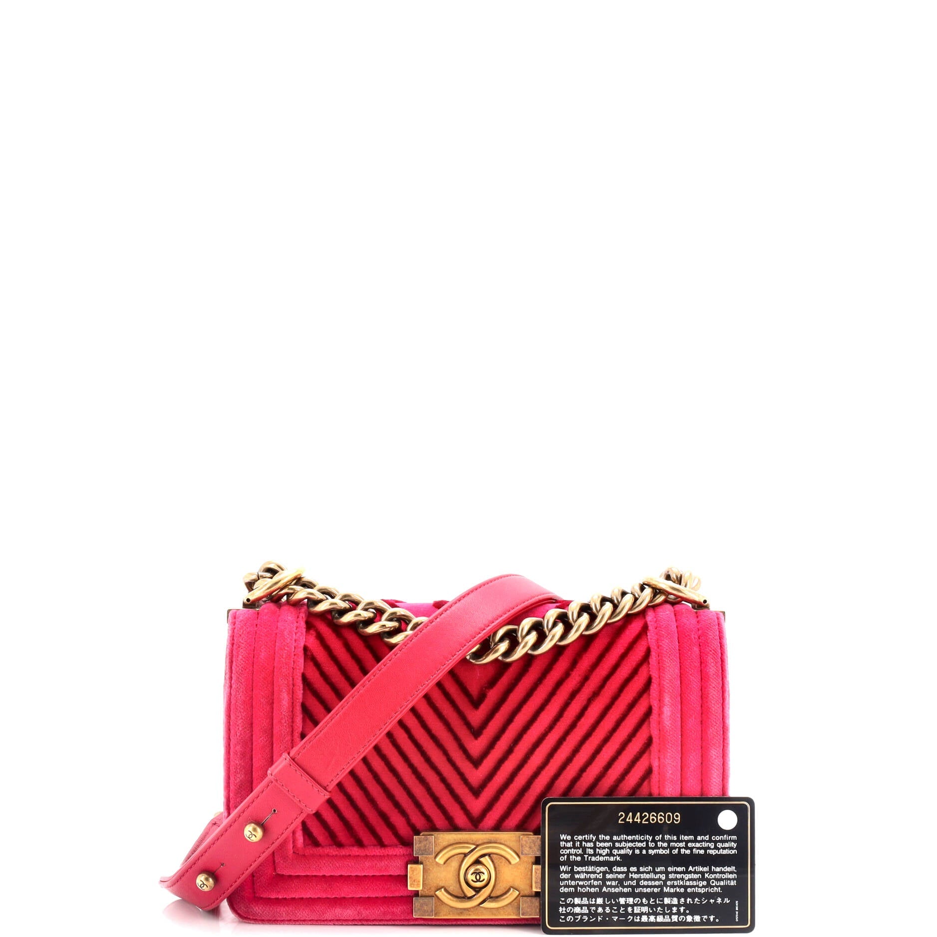 Boy Flap Bag Chevron Velvet Small