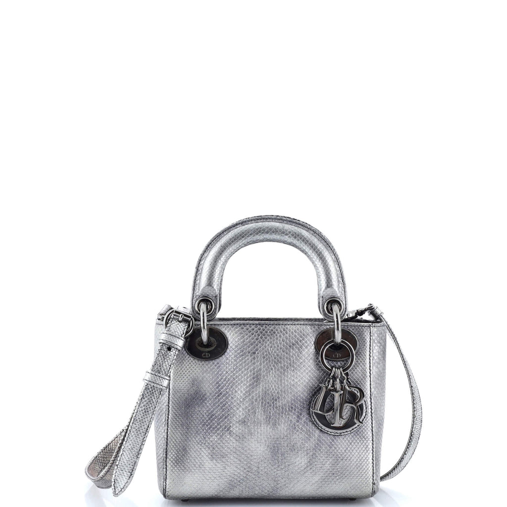 Lady Dior Bag Vieil Argent Karung Mini