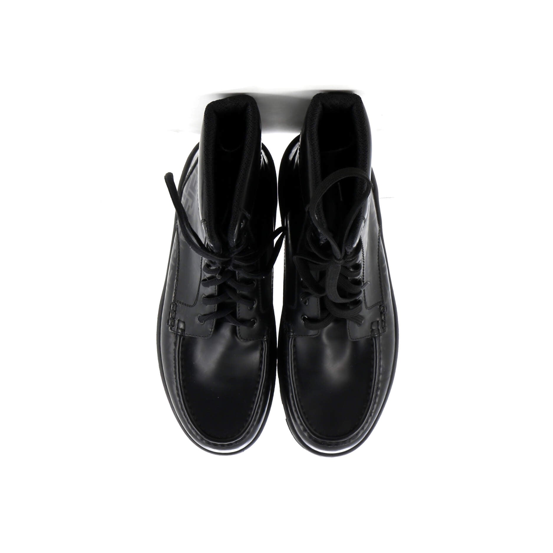 Men's Faded FF Lace Up Ankle Boots Leather