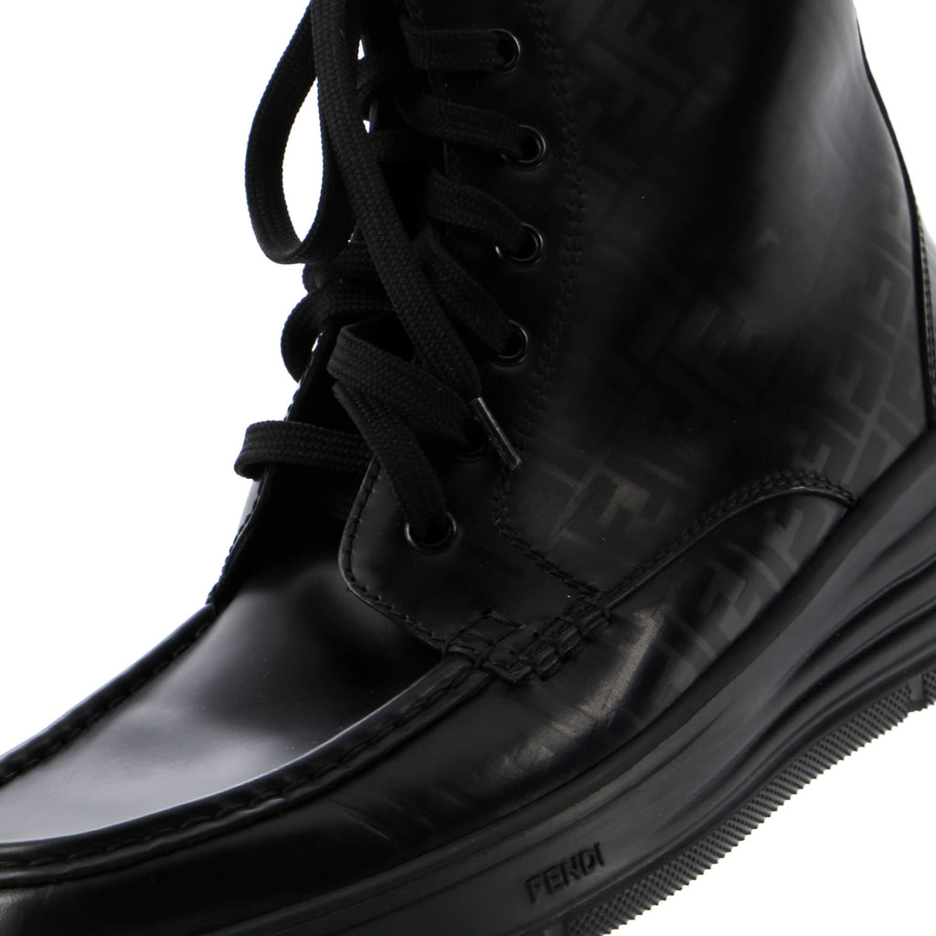 Men's Faded FF Lace Up Ankle Boots Leather