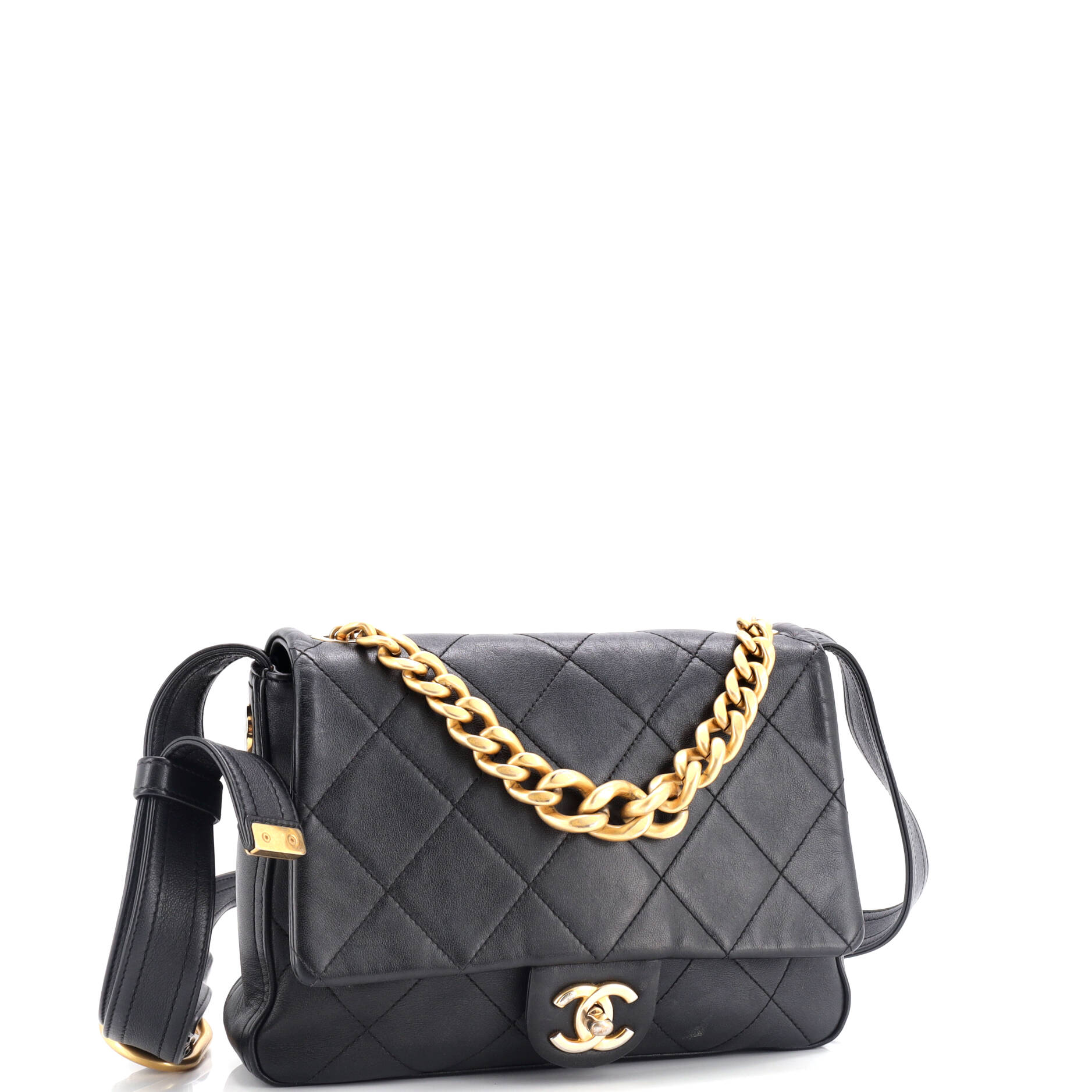 Easy Mood Flap Bag Quilted Calfskin Medium