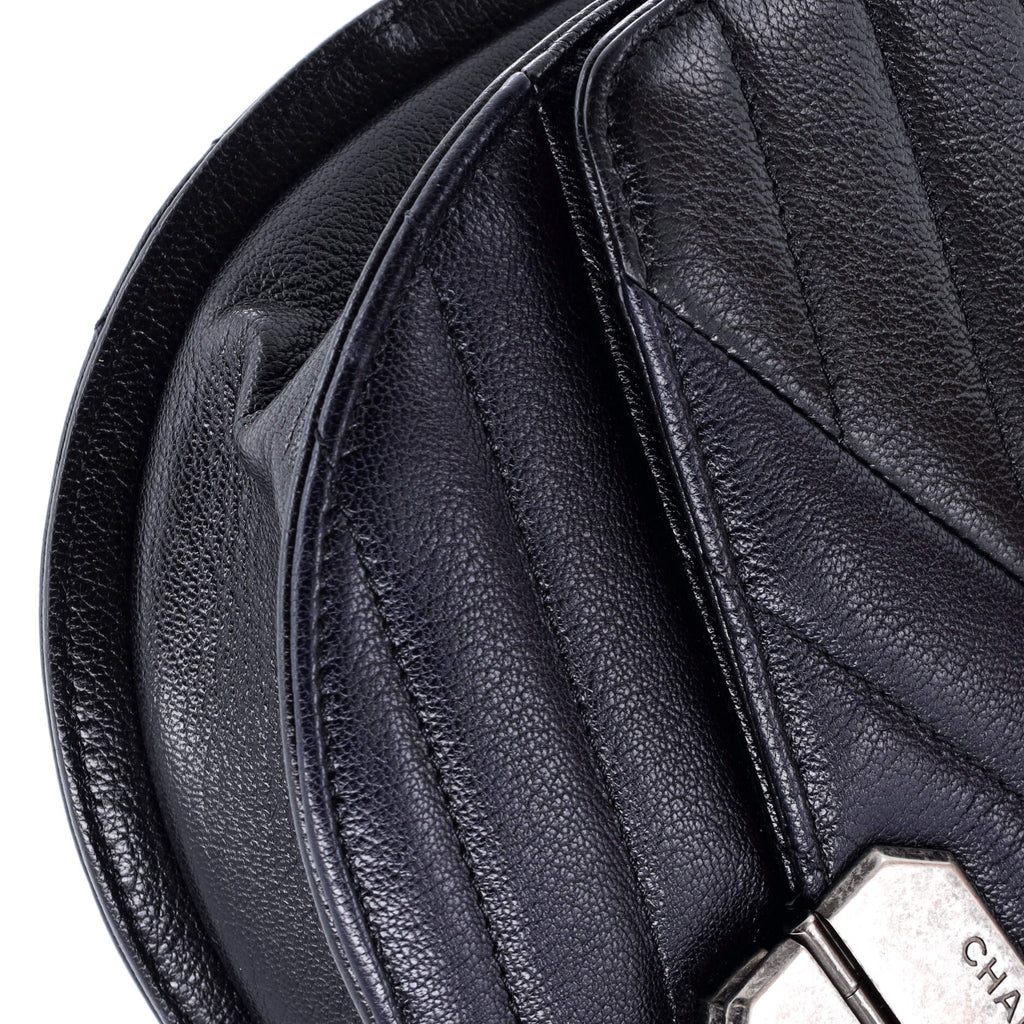 Gabrielle Saddle Crossbody Bag Chevron Goatskin Small