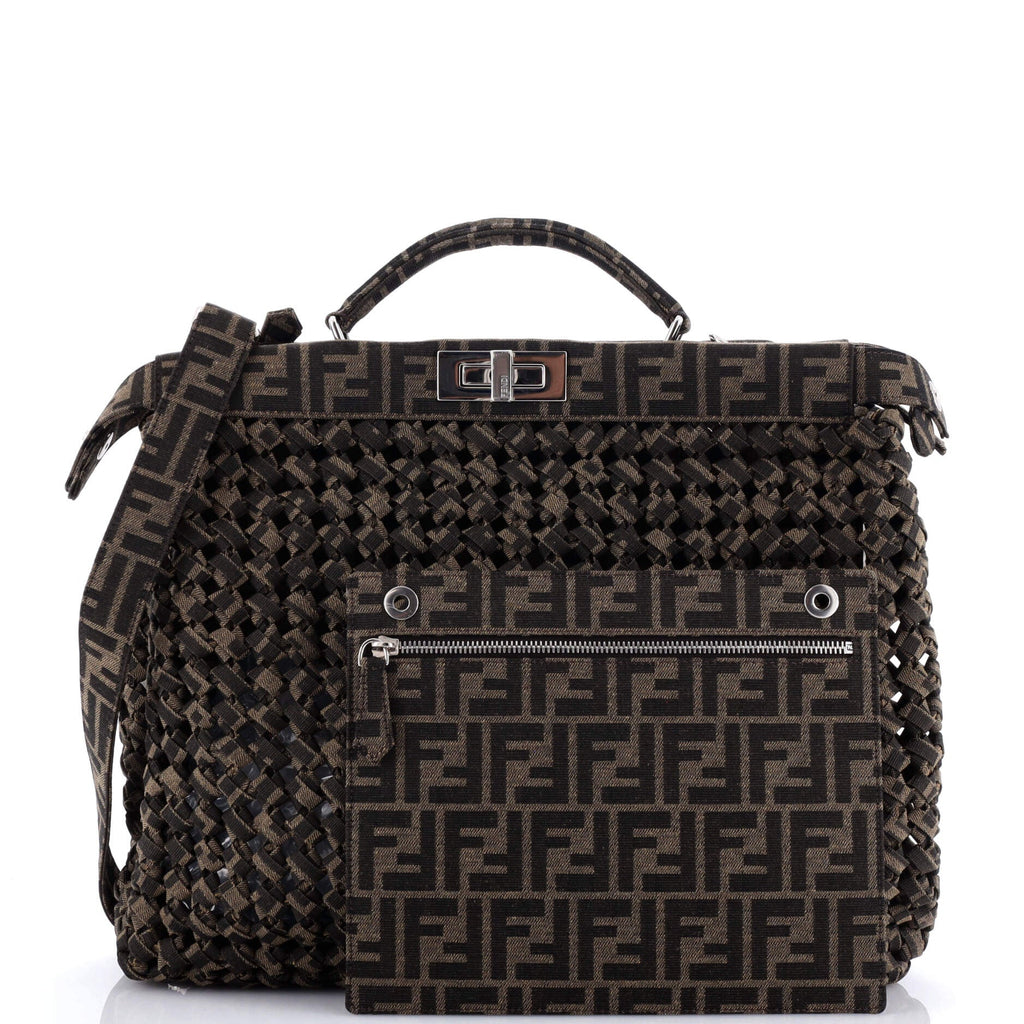 Peekaboo Bag Woven Zucca Canvas Medium