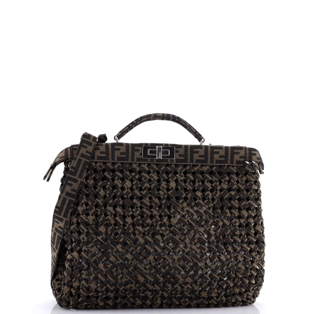 Peekaboo Bag Woven Zucca Canvas Medium