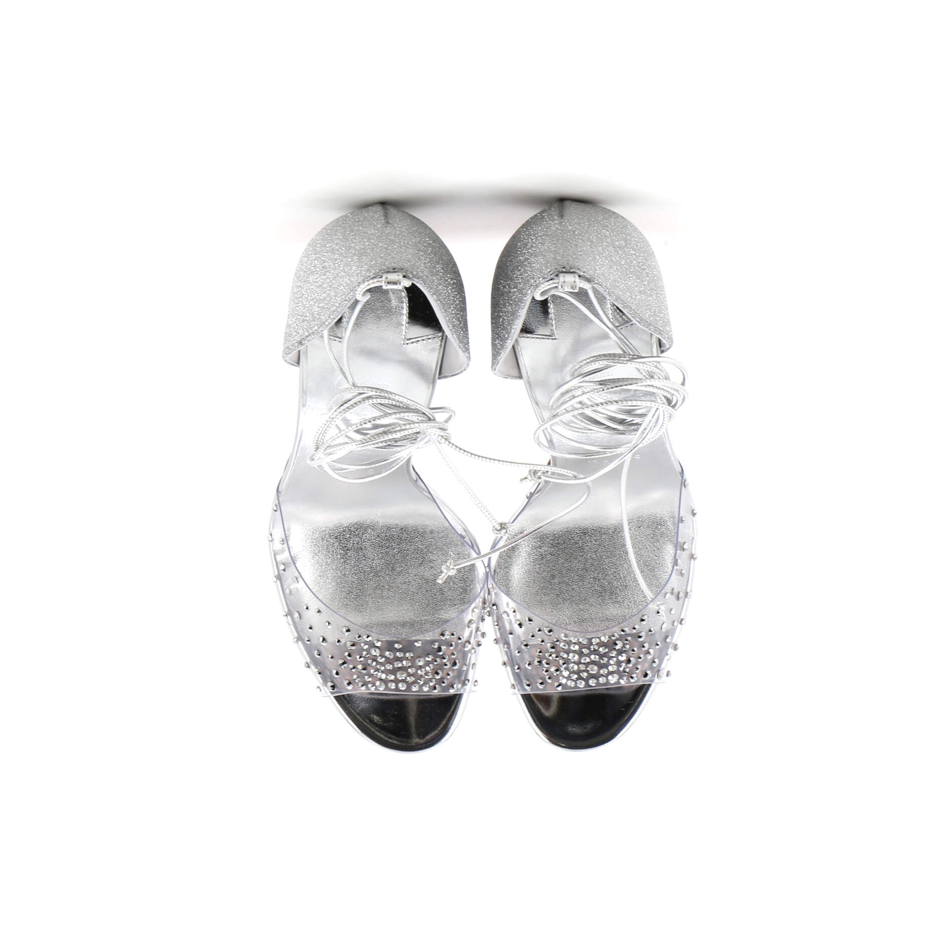 Women's Degratina Frou Heeled Sandals Glitter Leather with PVC 120