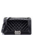 Boy Flap Bag Chevron Patent Old Medium