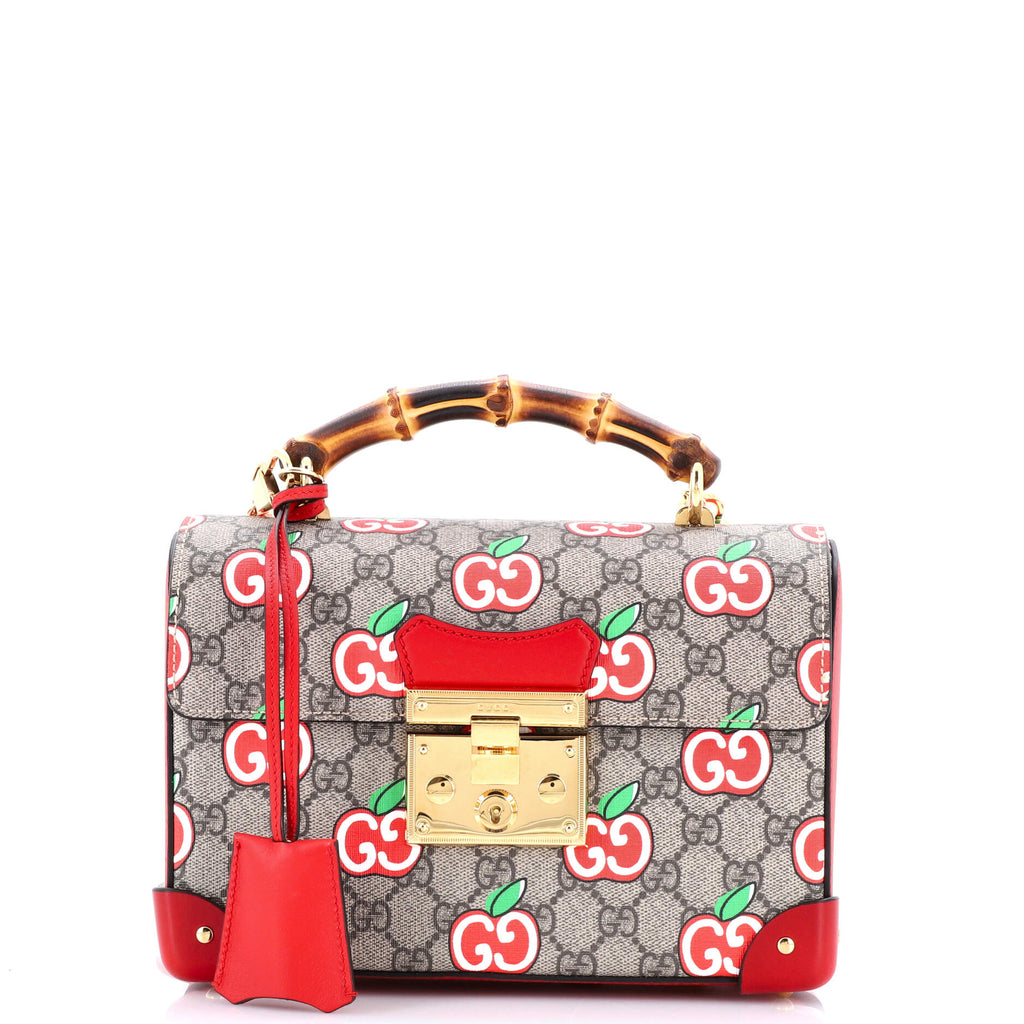Padlock Bamboo Shoulder Bag Printed GG Coated Canvas Small