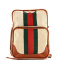Front Pocket Backpack Vintage Web Canvas with Leather Medium