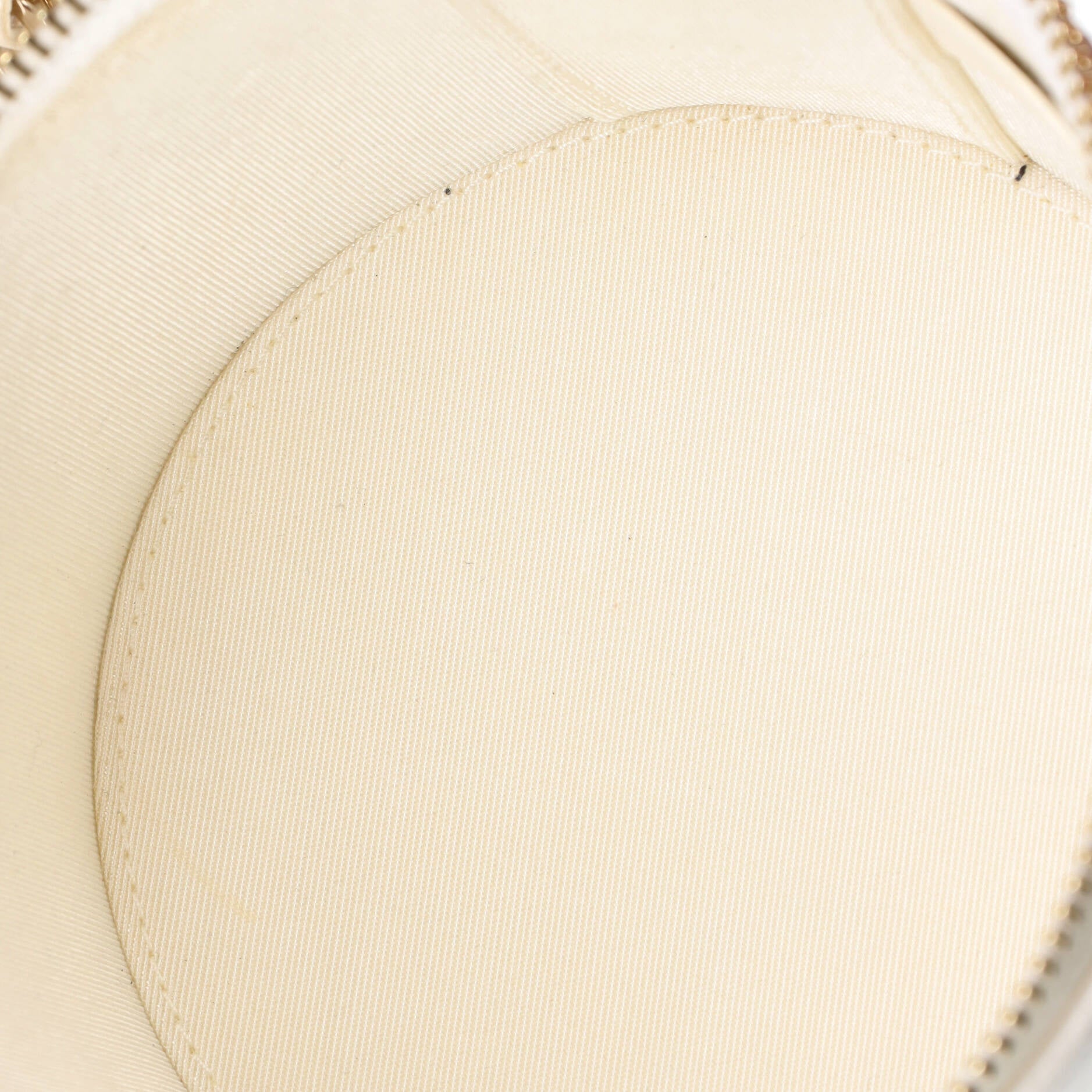CC Round Vanity Case with Chain Quilted Lambskin Mini