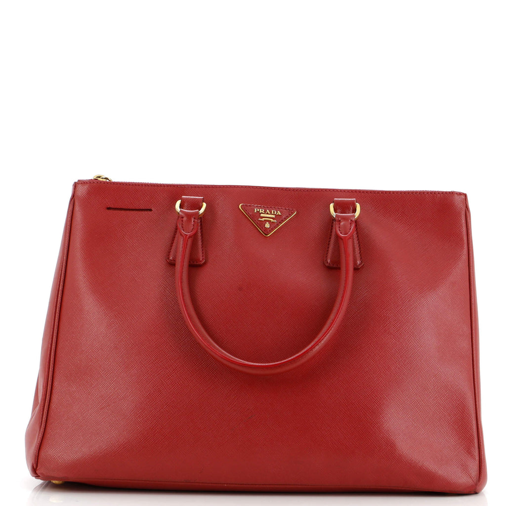 Double Zip Lux Tote Saffiano Leather Large