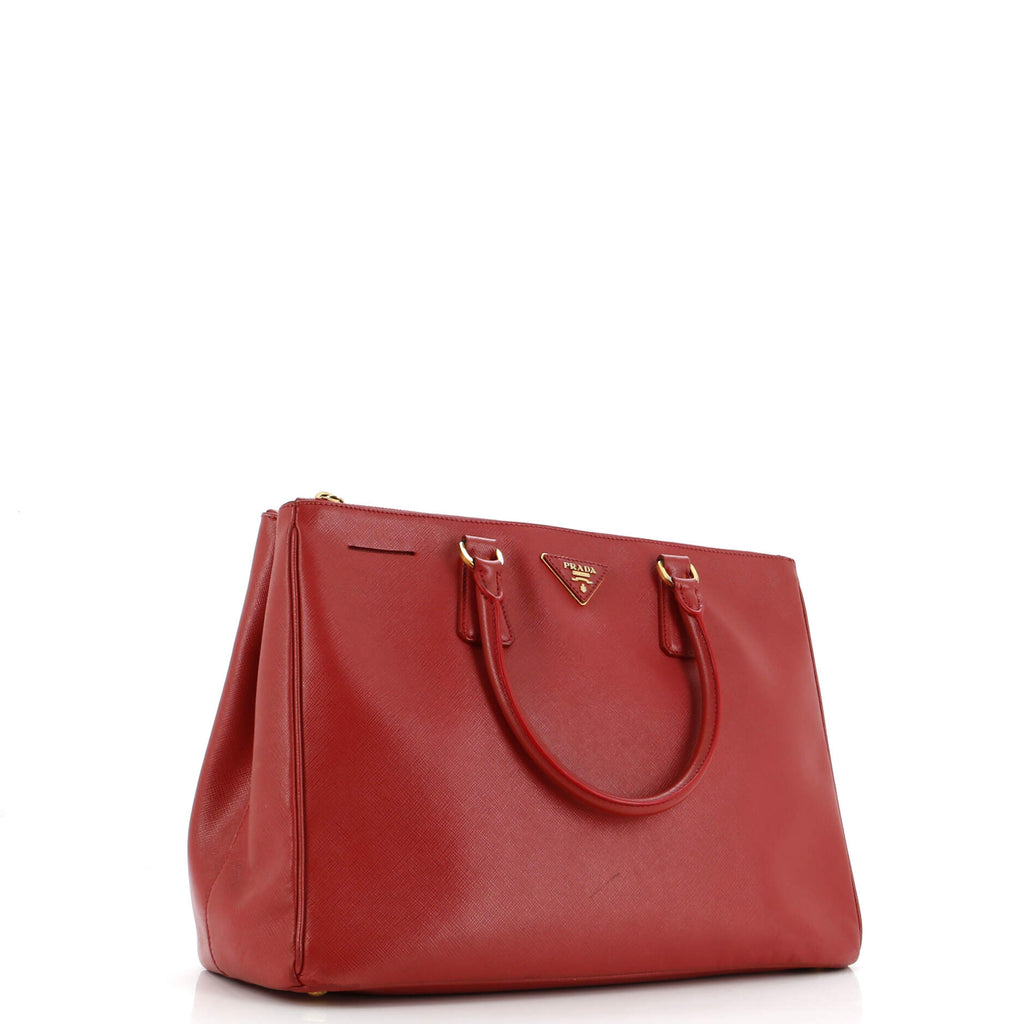 Double Zip Lux Tote Saffiano Leather Large
