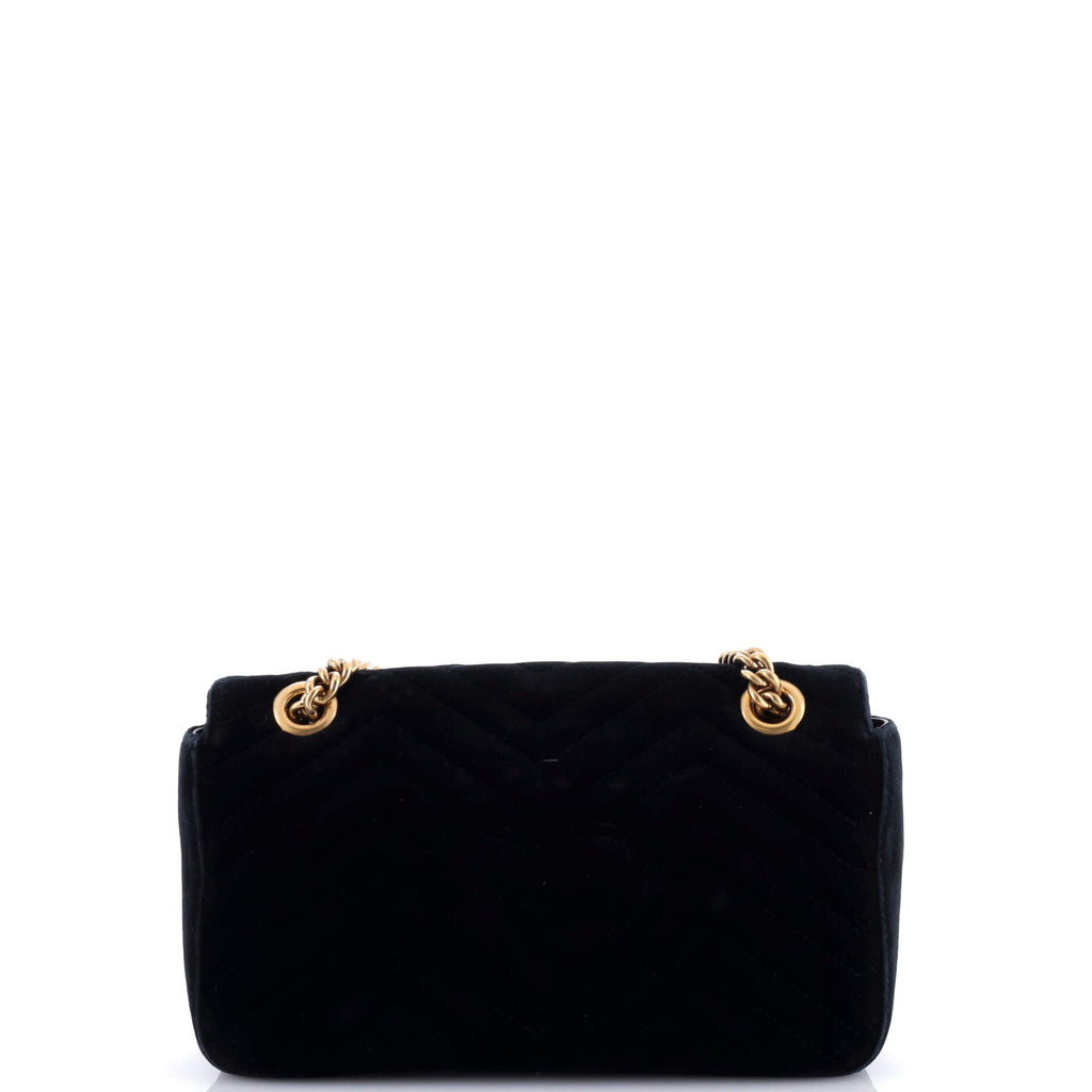 GG Marmont Flap Bag Crystal Embellished Matelasse Velvet Medium