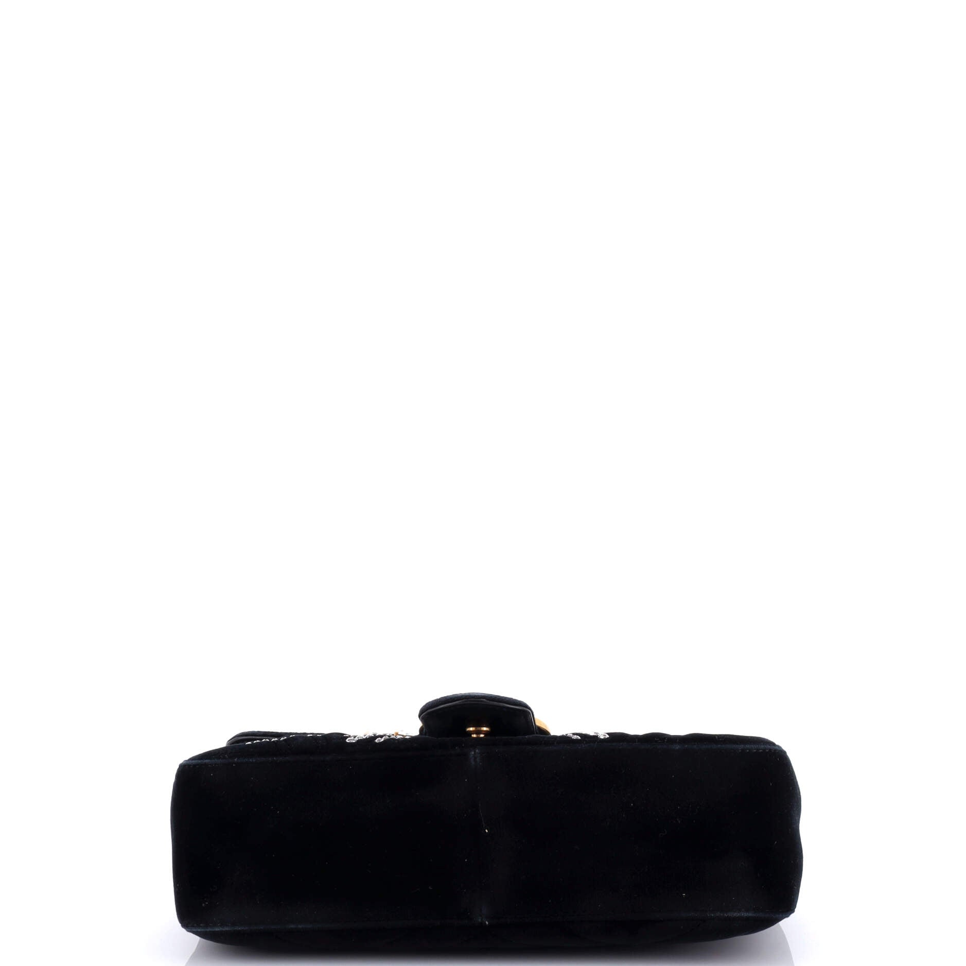 GG Marmont Flap Bag Crystal Embellished Matelasse Velvet Medium