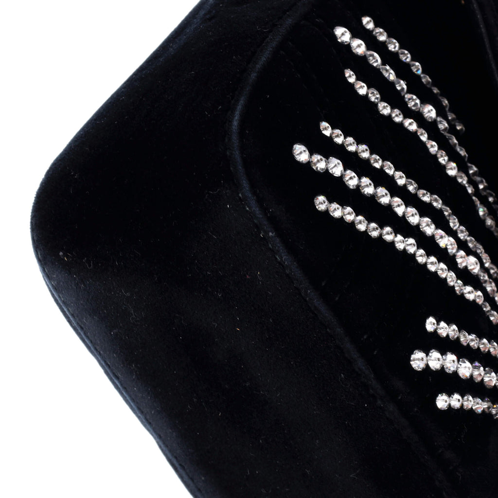 GG Marmont Flap Bag Crystal Embellished Matelasse Velvet Medium
