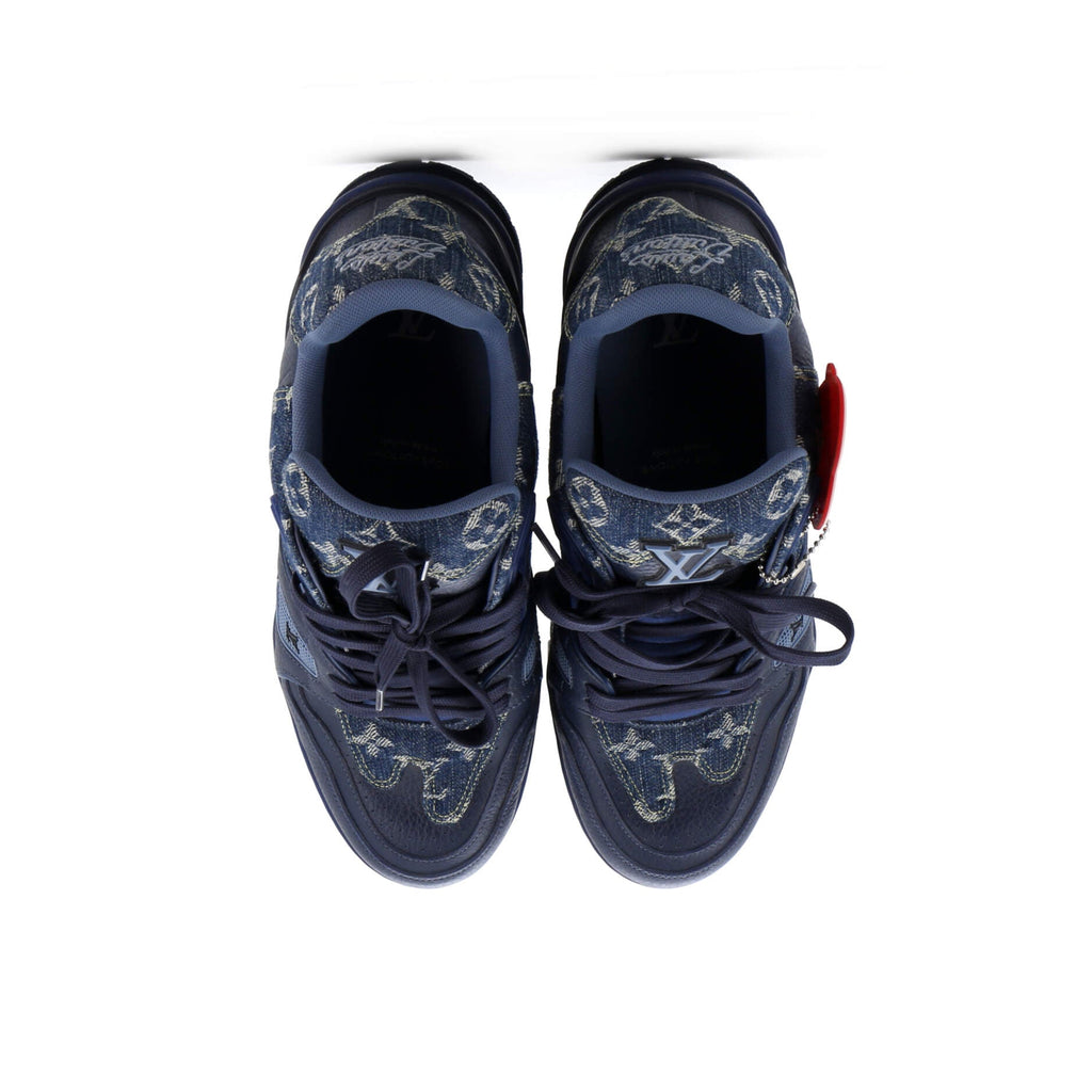 Men's Nigo Trainer Sneakers Monogram Denim and Leather