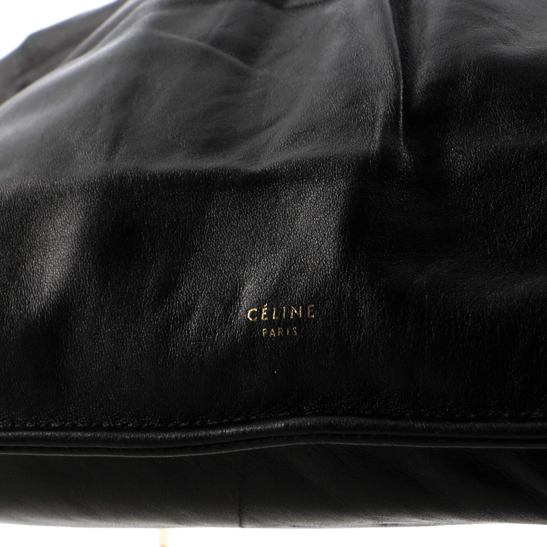Clasp Ruched Flap Bag Leather Medium