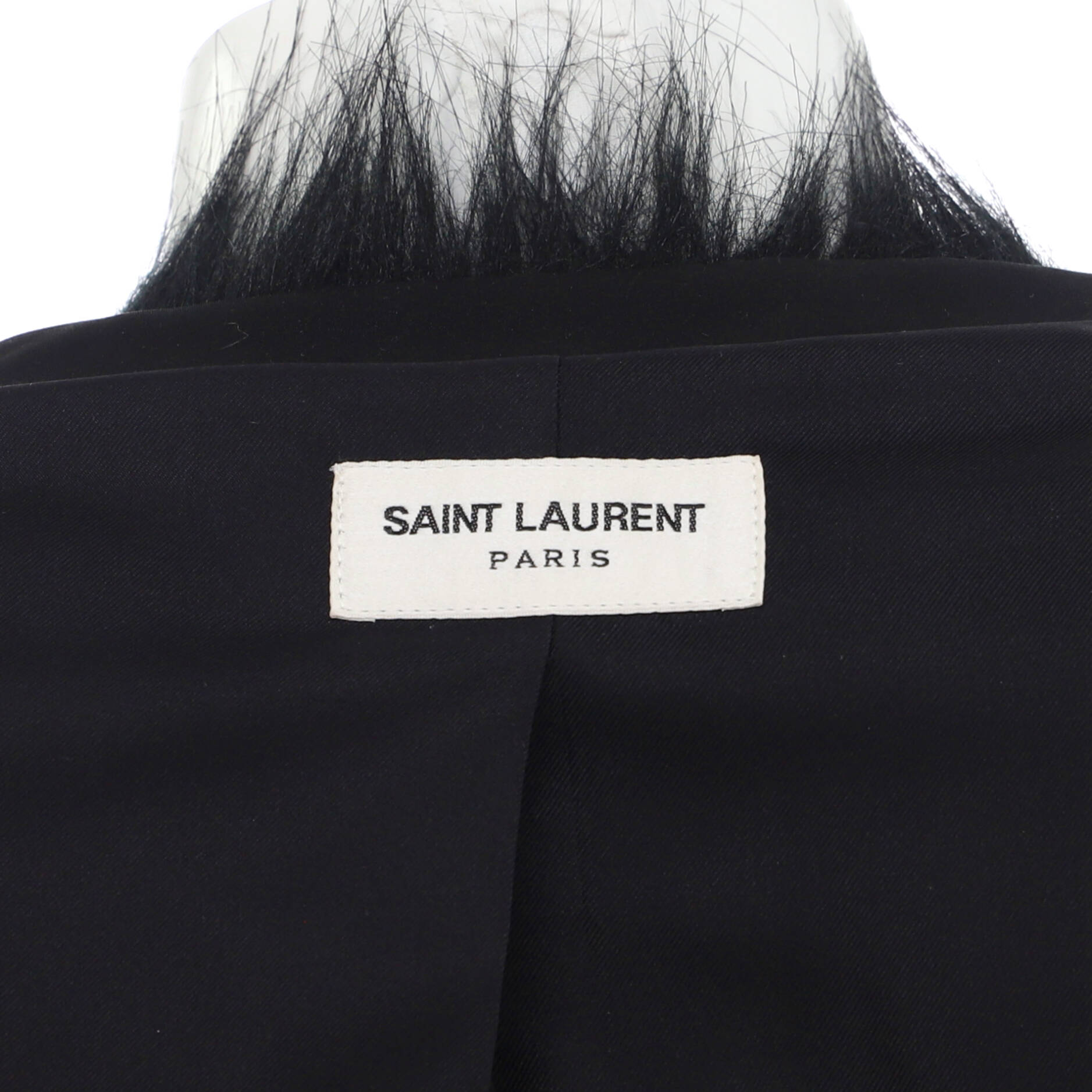 Women's Contrast Trim Collarless Jacket Faux Fur