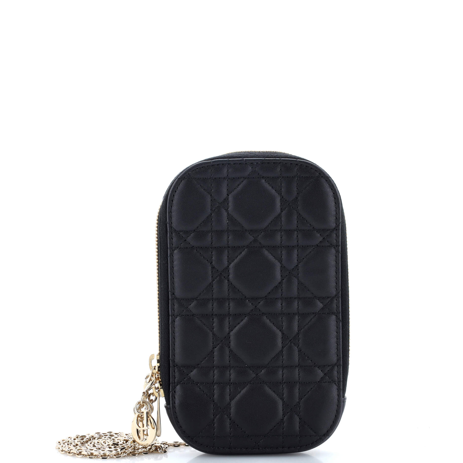 Lady Dior Phone Holder on Chain Cannage Quilt Lambskin