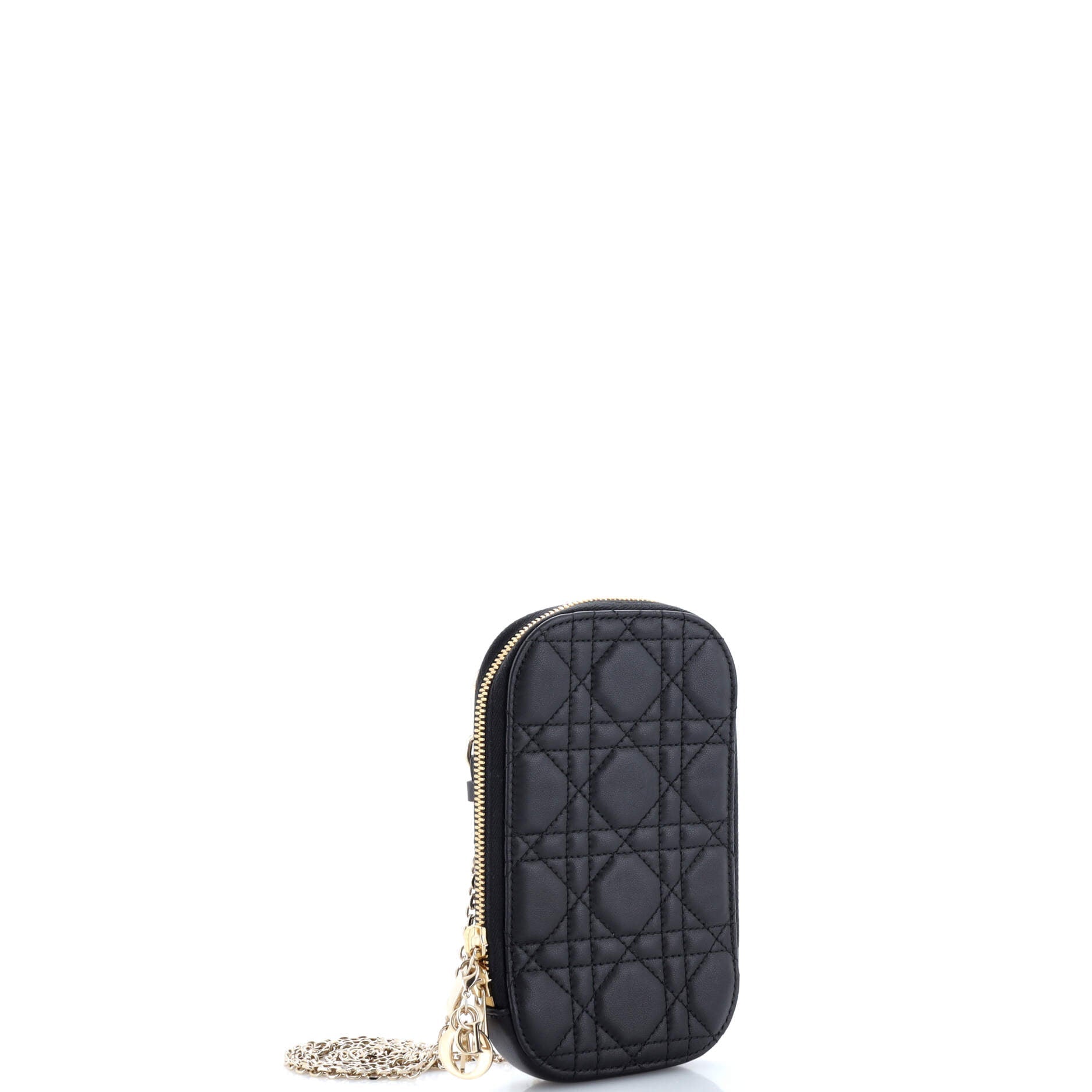 Lady Dior Phone Holder on Chain Cannage Quilt Lambskin