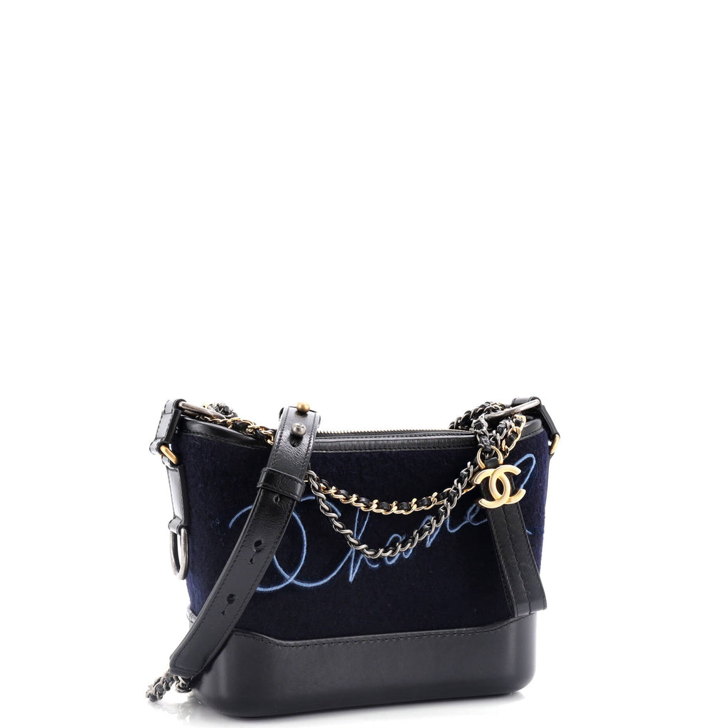 Paris-Hamburg Gabrielle Hobo Embroidered Wool and Calfskin Small