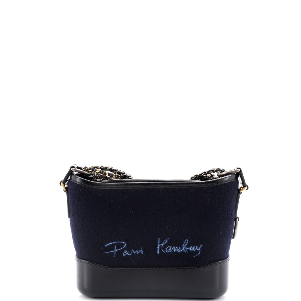 Paris-Hamburg Gabrielle Hobo Embroidered Wool and Calfskin Small