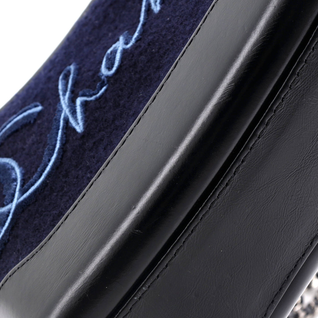 Paris-Hamburg Gabrielle Hobo Embroidered Wool and Calfskin Small