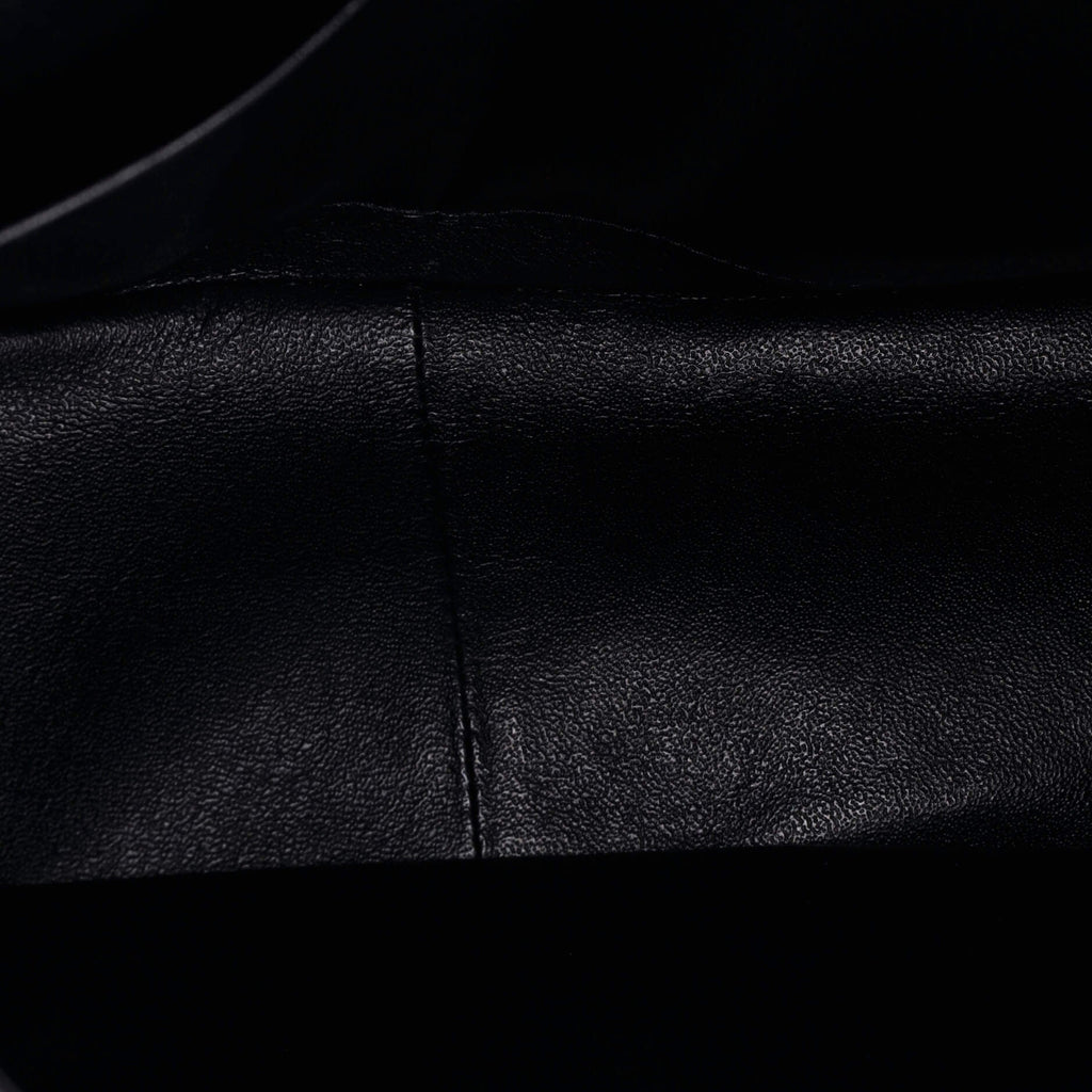 So Black Classic Double Flap Bag Quilted Shiny Crumpled Calfskin Jumbo