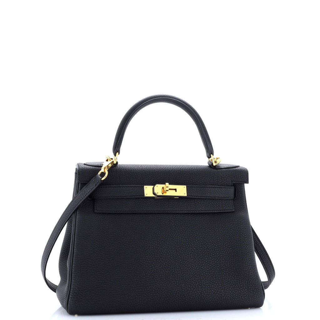 Kelly Handbag Noir Togo with Gold Hardware 28