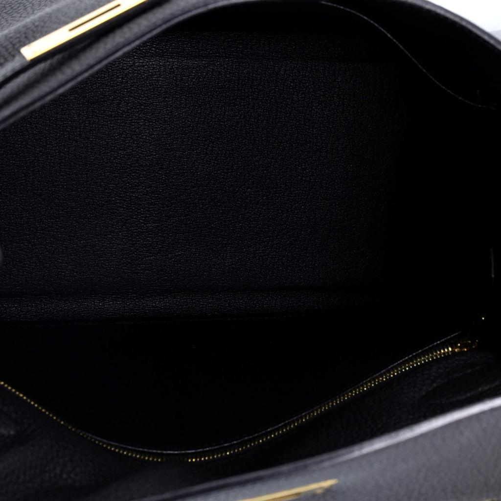 Kelly Handbag Noir Togo with Gold Hardware 28
