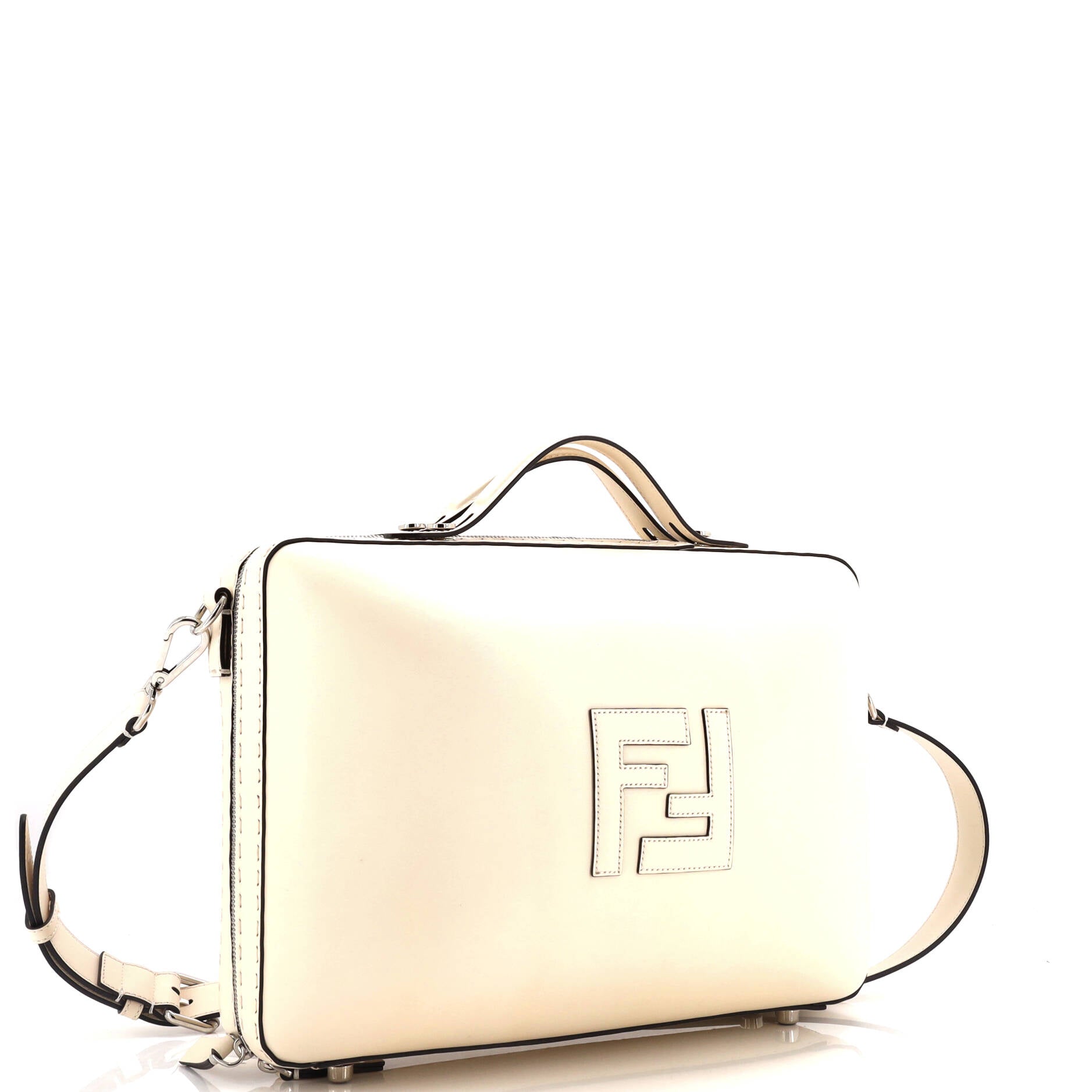 FF Logo Suitcase Crossbody Bag Leather Medium