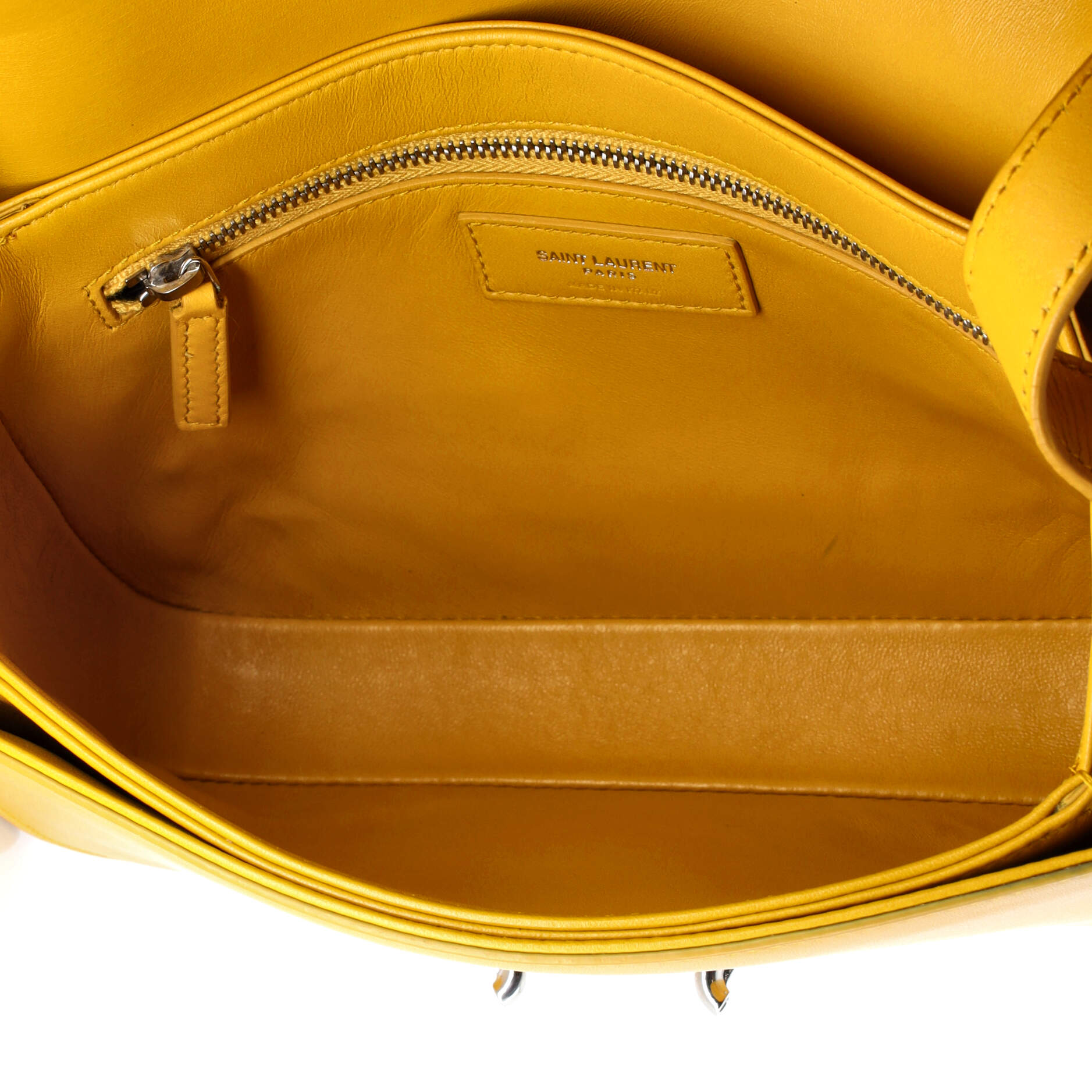 Fermoir Flap Satchel Bag Leather